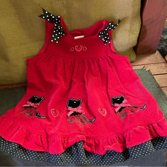 Rare Editions, Toddler 2 pc Cord Jumper w/mock neck onesie. 18 mo HEARTS ❤️ - Picture 5 of 10